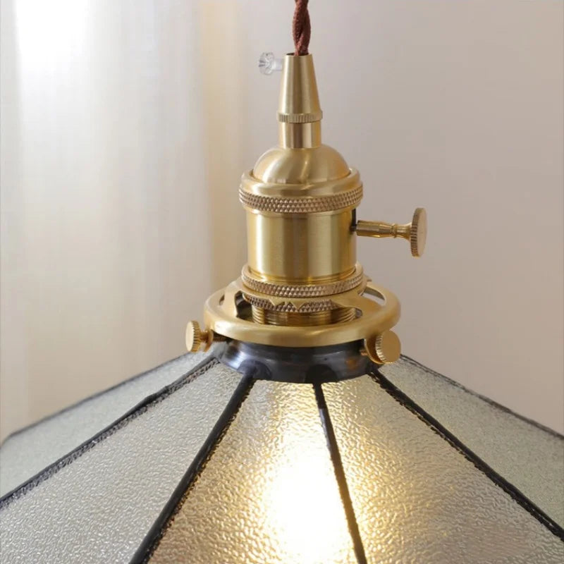 Helnys Gray Glass LED Pendant Light with Iron Canopy, Knob Switch