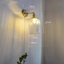 Helnys Copper Glass LED Bathroom Mirror Light Sconce, Nordic Modern Wall Lamp