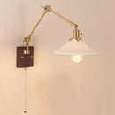 Helnys Nordic Wood LED Wall Sconce with Rotatable Arms and Ceramic Pull Chain Switch