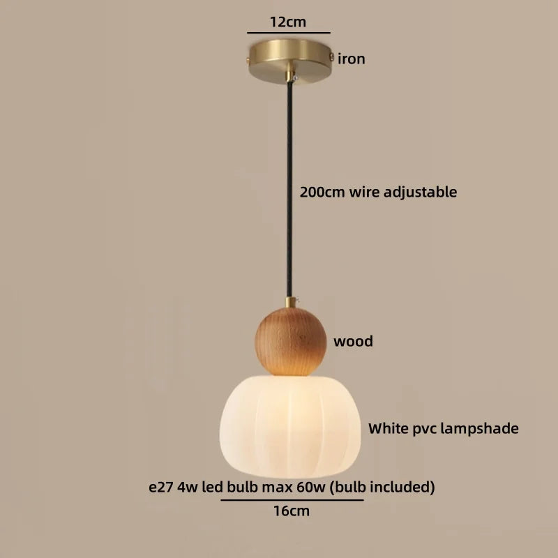 Nordic LED Pendant Lamp White Wood Chandelier Helnys Brand