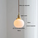 Helnys Ceramic LED Pendant Light with Wood Handle and Copper Socket
