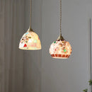 Helnys Tiffany Conch Glass LED Pendant Light for Reading and Dining
