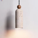 Helnys Nordic LED Pendant Lamp Yellow Travertine Wood Hanging Light