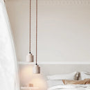 Helnys LED Hanging Light Fixture Yellow Travertine Nordic Modern Adjustable Pendant Lamp