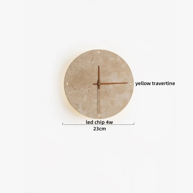 Helnys Wood Canopy LED Wall Lights - Nordic Modern Yellow Travertine Sconce