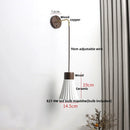 Helnys Modern Ceramic Wood Wall Sconce with LED Light and Pull Chain Switch