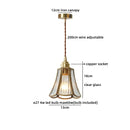Helnys Clear Glass Copper Iron LED Pendant Lamp Chandelier for Home Decor