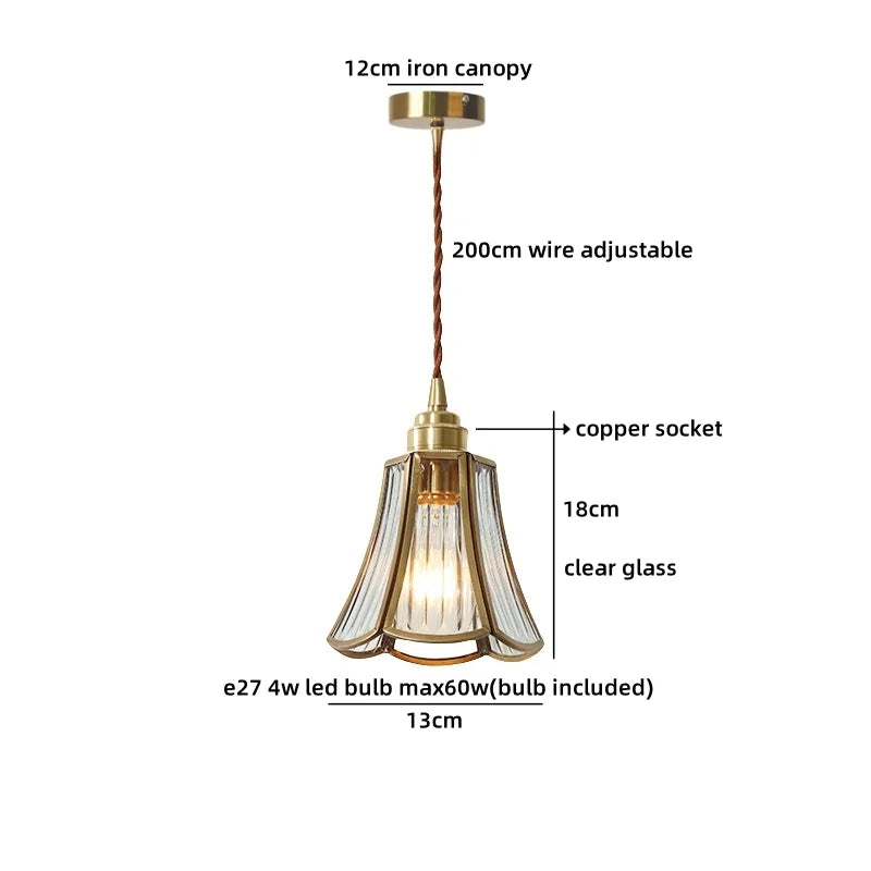 Helnys Amber Glass LED Pendant Chandelier