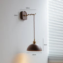 Helnys Walnut Wood LED Wall Light Fixture Indoor Living Bedroom Lamp