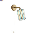 Helnys LED Wall Light: Japan Style, Children's Room Decor, Blue & White Glass, E27 Bulb