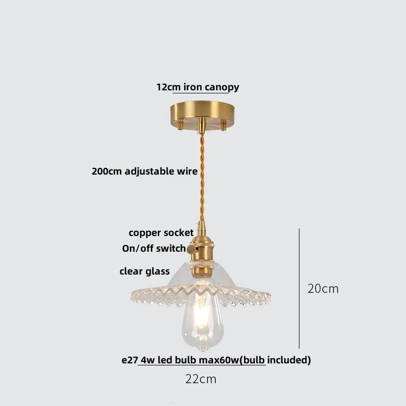 Helnys Green Glass LED Pendant Lights Modern Nordic Kitchen Hanging Lamp