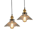 Helnys Retro Loft Edison Pendant Light with Glass Lampshade