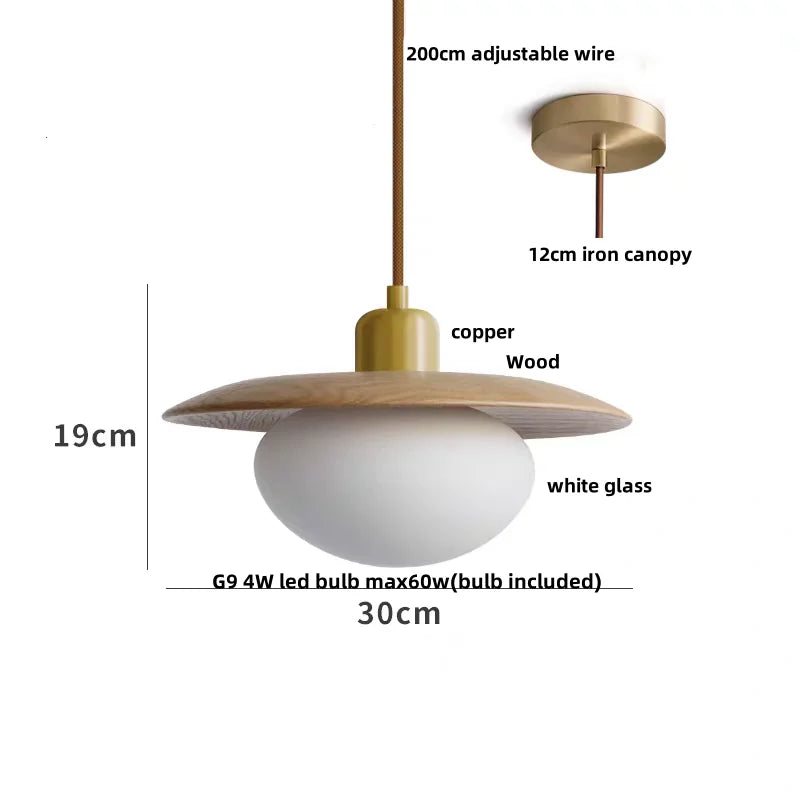 Helnys White Glass LED Pendant Lamp - Nordic Modern Living Room Decor