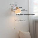 Helnys White Ceramic LED Wall Lights with Pull Chain Switch - Modern Nordic Design
