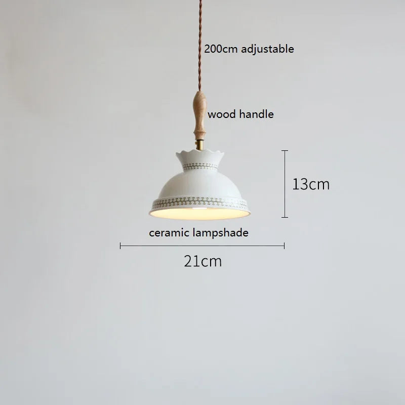 Helnys Ceramic Flower Pendant Lights - French Style Home Decor Luminaria