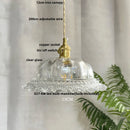 Helnys Nordic Walnut Flower Glass Pendant Chandelier Switch LED Hang Lamp