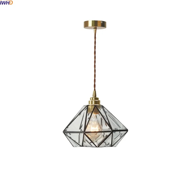 Helnys Nordic Glass Pendant Chandelier - Modern LED Hanging Lamp for Living Room & Bedroom