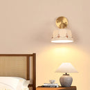 Helnys Ceramic LED Wall Lamp with Pull Chain Switch - Up Down Rotate Copper Mirror Light