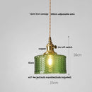 Helnys Amber Glass LED Hanging Lamp Adjustable Nordic Stair Pendant Light
