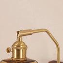 Helnys LED Glass & Wood Wall Lamp with Pull Chain Switch for Living Room