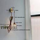 Helnys Clear Glass Wire LED Wall Lights Adjustable Bedside Lamp