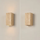 Helnys Nordic LED Wall Light COB Travertine Bedside Lamp - Yellow Square