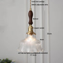 Helnys Clear Glass Pendant Lights with Copper Knob Switch