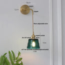 Helnys Clear Glass Wall Lights with Pull Chain Switch and Brass Finish