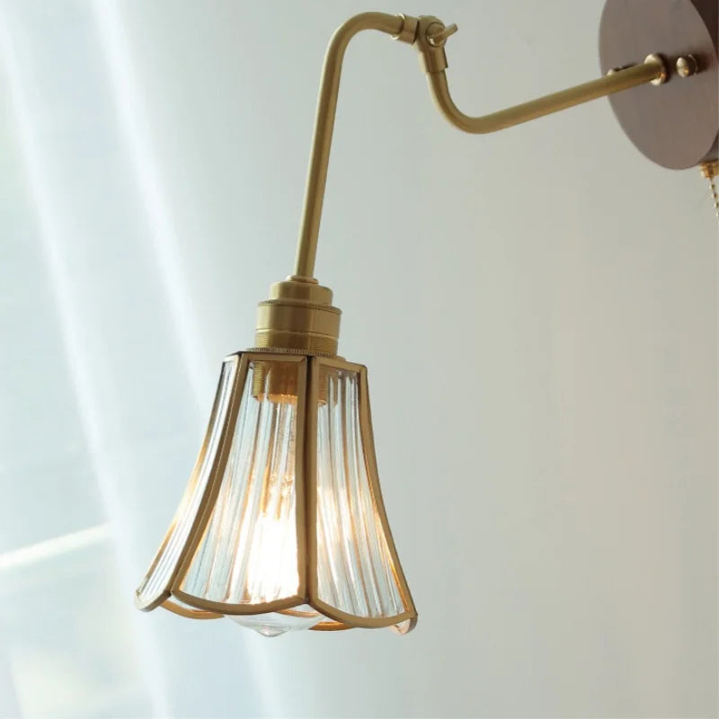 Helnys Copper Rotate Arm LED Wall Light - Nordic Modern Design