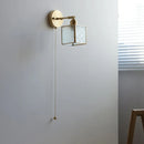 Helnys Vintage Retro LED Wall Lamp Sconce Glass Rotate Pull Chain Switch