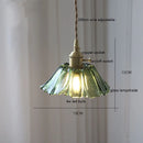 Helnys Nordic Copper Glass LED Pendant Light for Home Dining Hallway Balcony