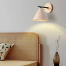 Helnys Iron Yellow Travertine LED Wall Sconce - Japanese Style Bedroom Lamp