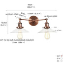 Helnys Industrial Vintage Bronze LED Wall Lamp, 2 Heads Clear Glass Stair Light