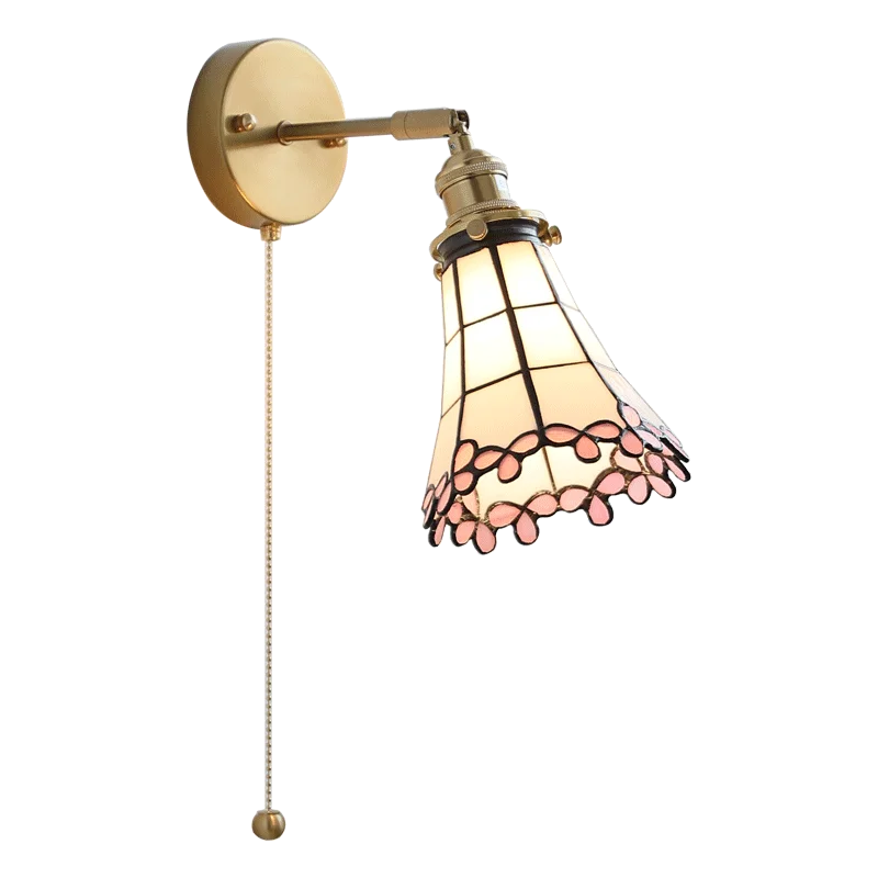 Helnys Nordic LED Wall Light White Pink Glass Flower Kitchen Stair Bathroom Lamp