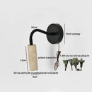 Helnys Round Stone LED Wall Light Sconce Yellow Travertine Nordic Modern Beside Lamp