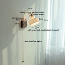 Helnys Glass Pink LED Wall Lights Pull Chain Switch Sconce Mirrror Light