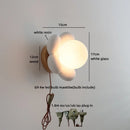 Helnys Flower Shape LED Wall Sconce Lamp for Kids Room White Resin Glass Ball