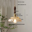 Helnys Amber Flower Glass Pendant Lights with Knob Switch, Adjustable Wire - 200cm
