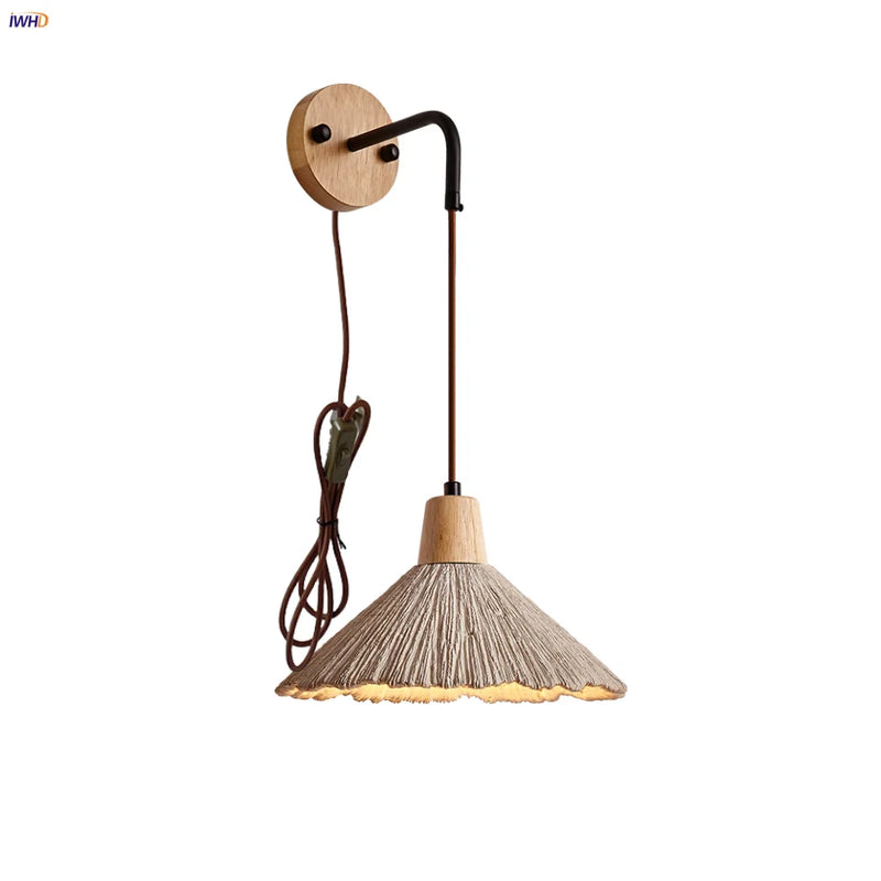 Helnys Nordic LED Wall Lights Wood Cement Interior Decor Sconce Lampara De Pared