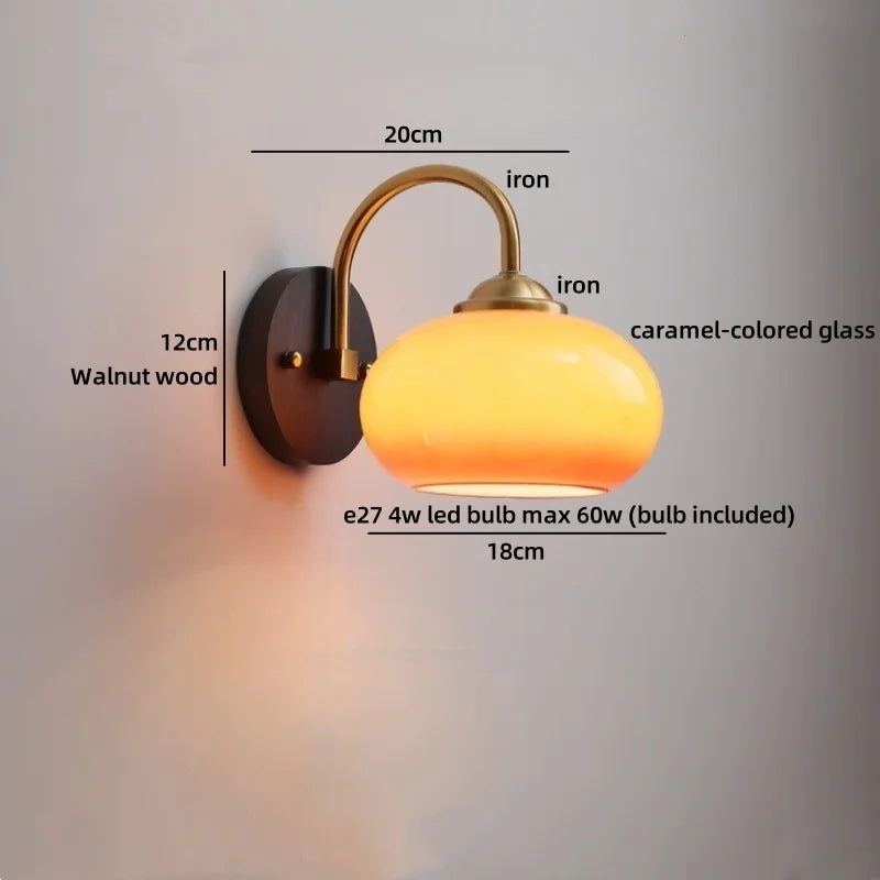 Helnys Art White Flower Wall Lamp with LED Light & Wood Shade