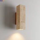 Helnys Square Stone LED Wall Lamp Modern Nordic Yellow Travertine Wabi Sabi