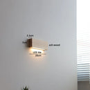 Helnys Modern Minimalist Wood Wall Lamp LED Reading Light in Black Walnut Ash