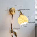 Helnys White Flower Ceramic Wall Lamp Sconce Plug In Switch Bedroom Stair Bathroom