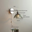 Helnys Modern Crystal LED Wall Sconce Silver Iron Bedroom Living Room Lamp