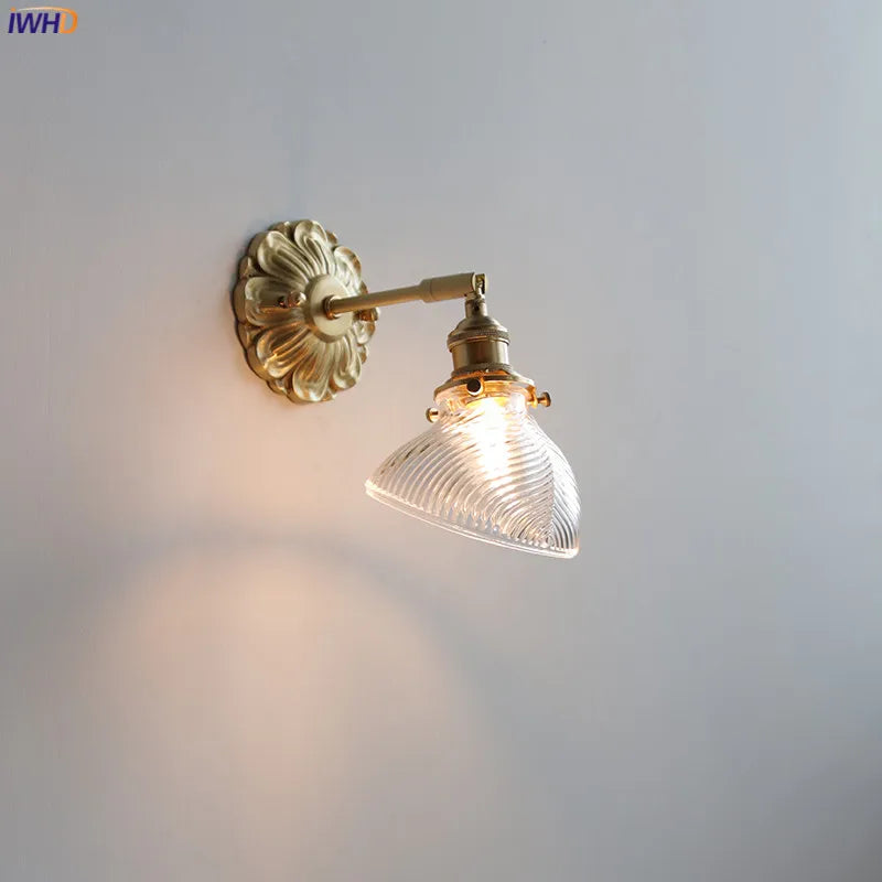 Helnys Nordic Glass LED Copper Wall Lamp for Home Indoor Modern Lighting
