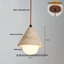 Helnys Yellow Travertine LED Pendant Light - Nordic Modern 3D Painting Shade
