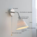 Helnys Adjustable Arm LED Wall Sconce White Glass Ball Mirror Stair Light