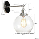 Helnys Globe LED Wall Sconce Rustic Industrial Mirror Light