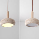Helnys Wood Yellow Travertine Pendant Lamp - Nordic Modern LED Hanging Lights