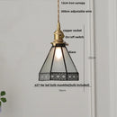 Helnys Tiffany Glass LED Pendant Lights with Copper Knob Switch